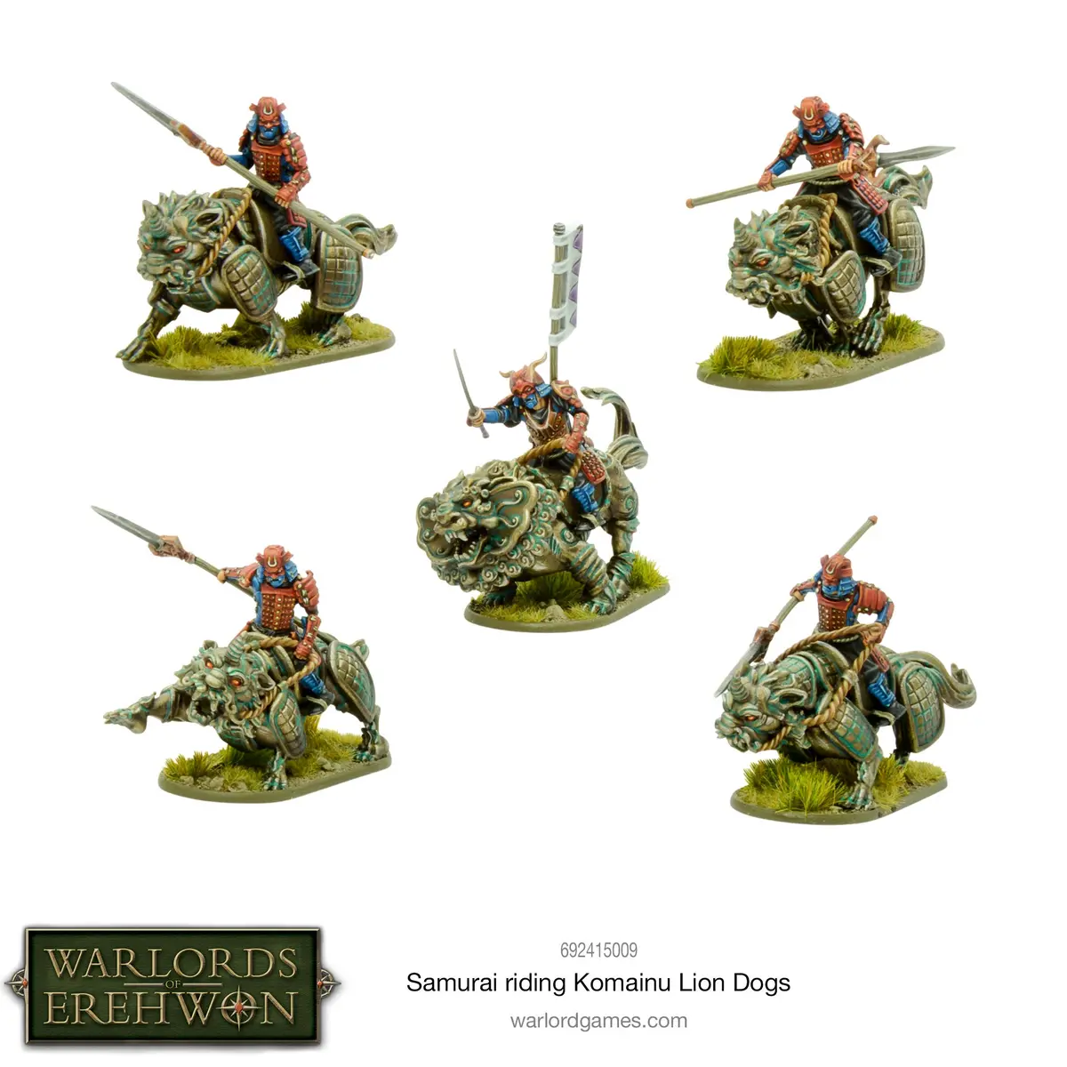 Warlords Of Erehwon: Samurai Riding Komainu Lion Dogs 1