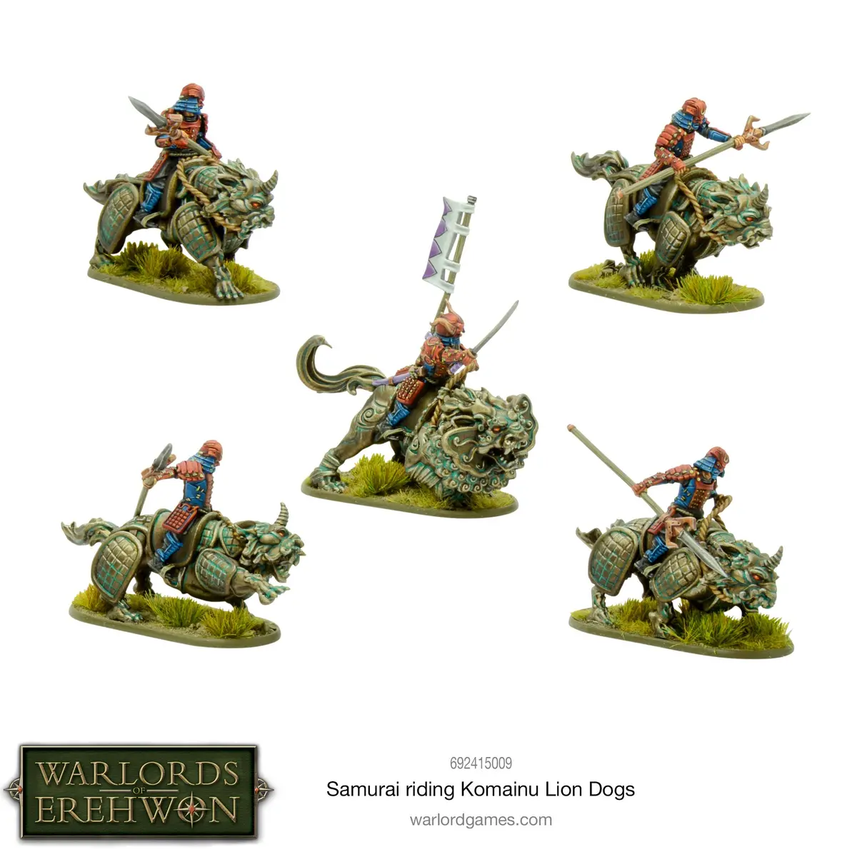 Warlords Of Erehwon: Samurai Riding Komainu Lion Dogs 2