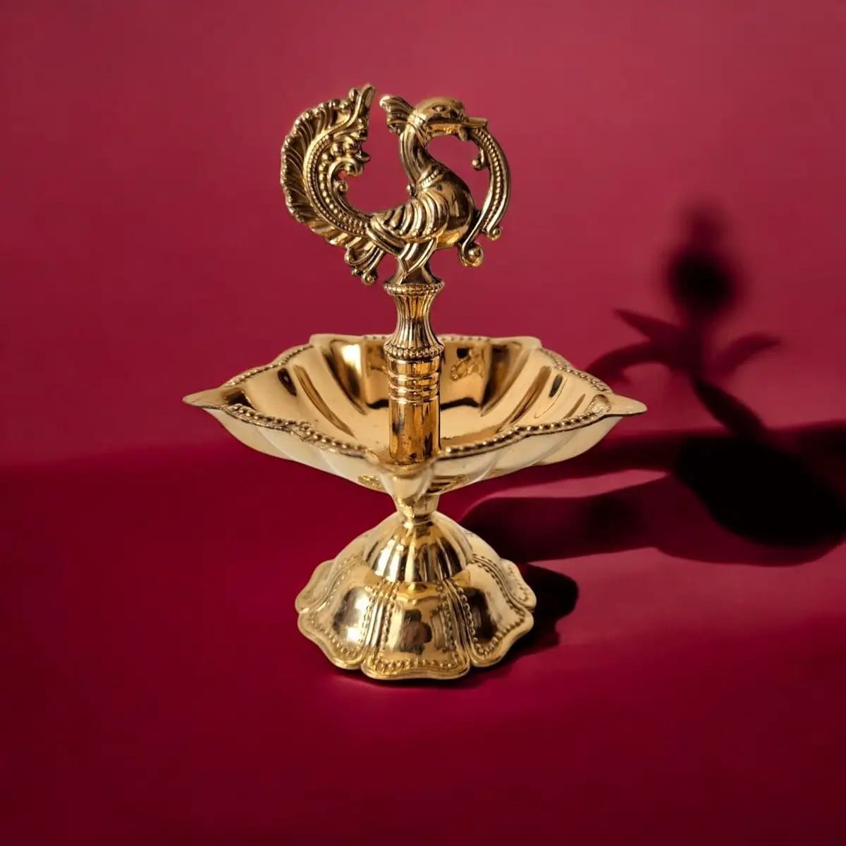 Brass Peacock Design Diya 1