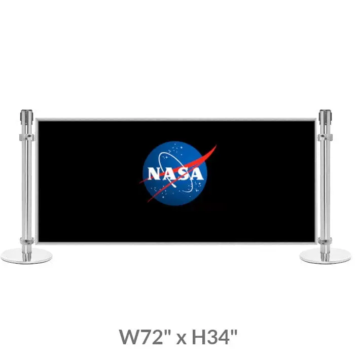 Post & Panel Barrier - 6' Ft. Standard Height,  Satin Aluminum (W72" X H34") 1