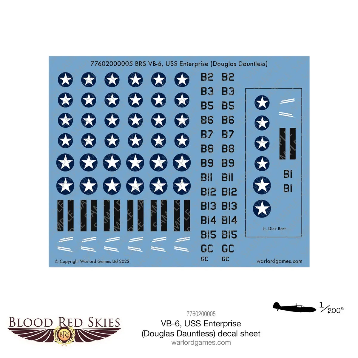 Brs Vb-6, Uss Enterprise (Douglas Dauntless) Decal Sheet 1