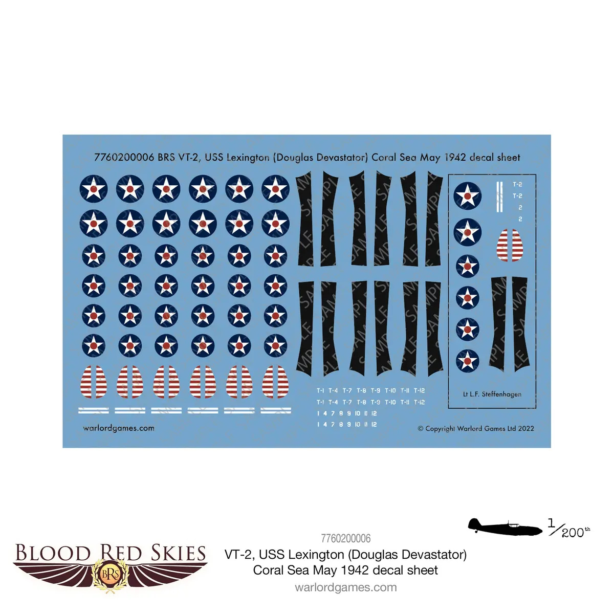 Brs Vt-2, Uss Lexington (Douglas Devastator) Coral Sea May 1942 Decal Sheet 1