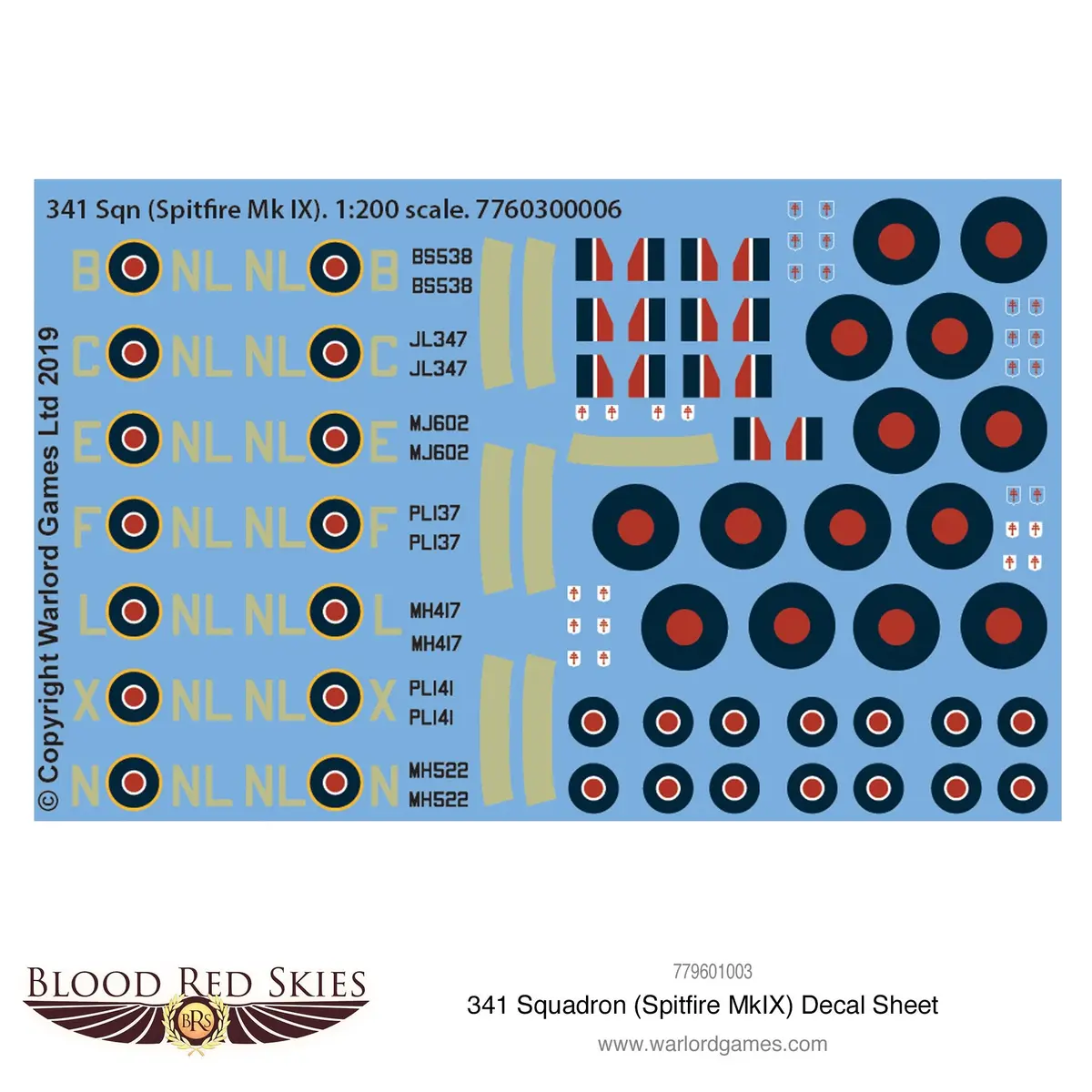 341 Sqn (Spitfire Mk Ix) Decal Sheet 1