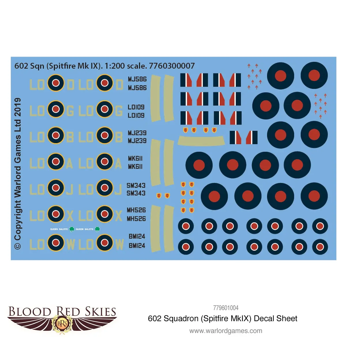 602 Sqn (Spitfire Mk Ix) Decal Sheet 1