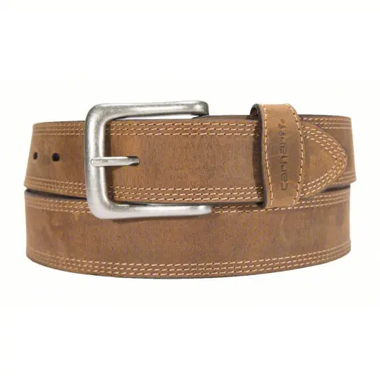 Leather Triple Stitch Detroit Belt - Brown 1