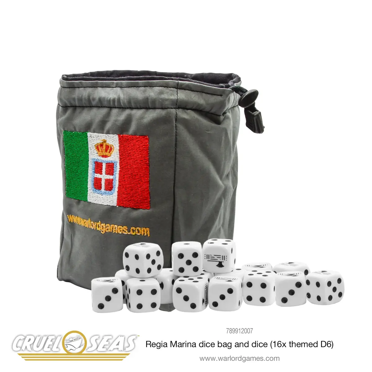 Cruel Seas Regia Marina Dice Bag & Dice 1