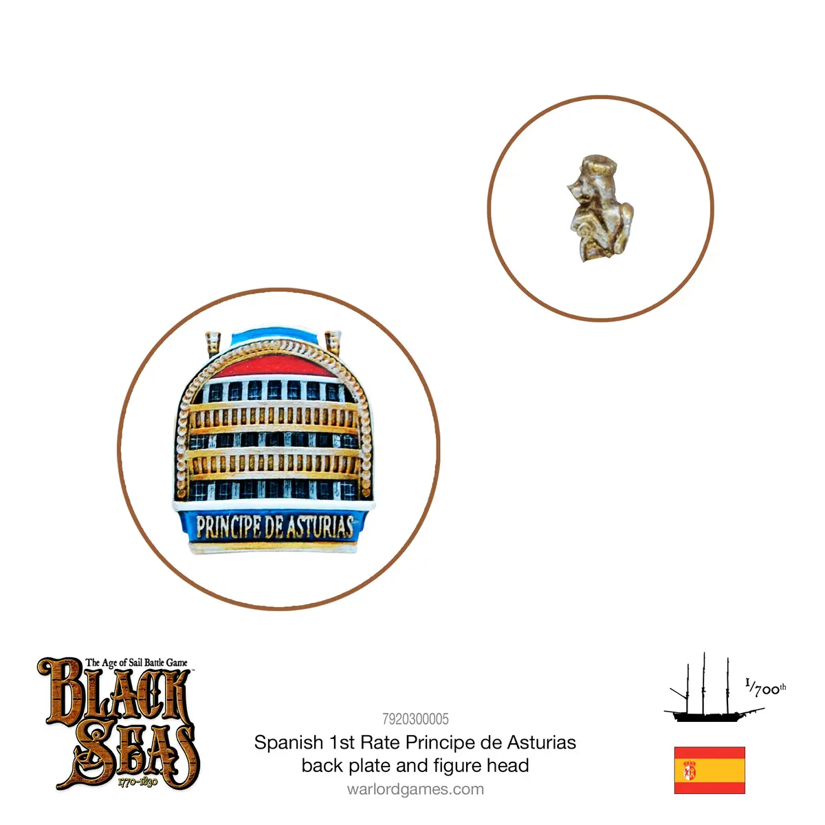 Spanish 1St Rate Principe De Asturias Back Plate And Figure Head 1