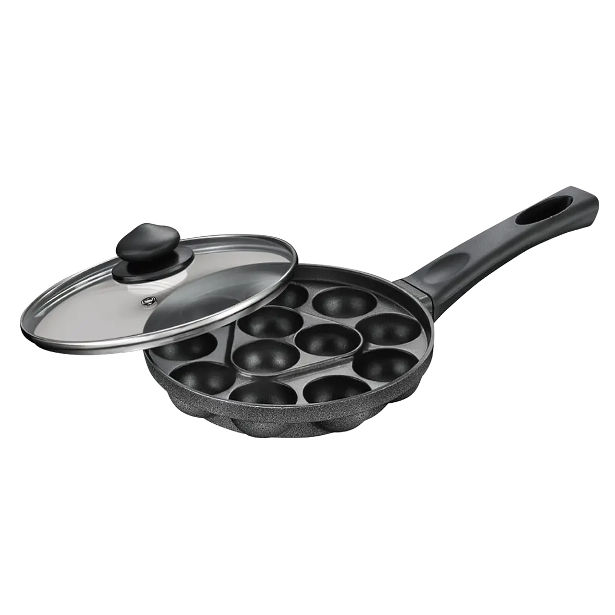 Prestige Nonstick Omega Select Plus Paniyarakkal 20 Cm | Appe Pan | With Glass Lid | 12 Pits 1