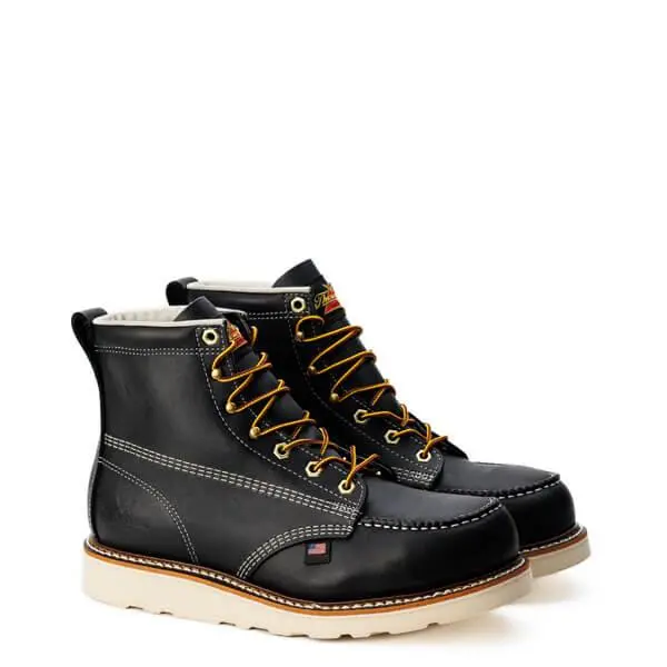 American Heritage - 6" Black Moc Toe - Maxwear Wedge (Soft Toe) 1