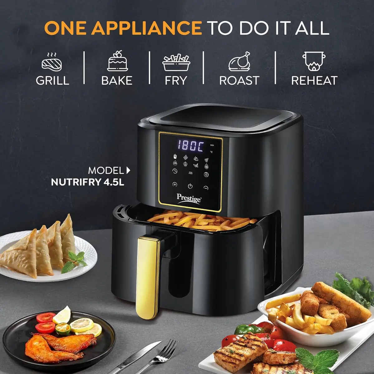 Prestige Nutrifry Electric Digital Air Fryer 4.5 Ltr 2