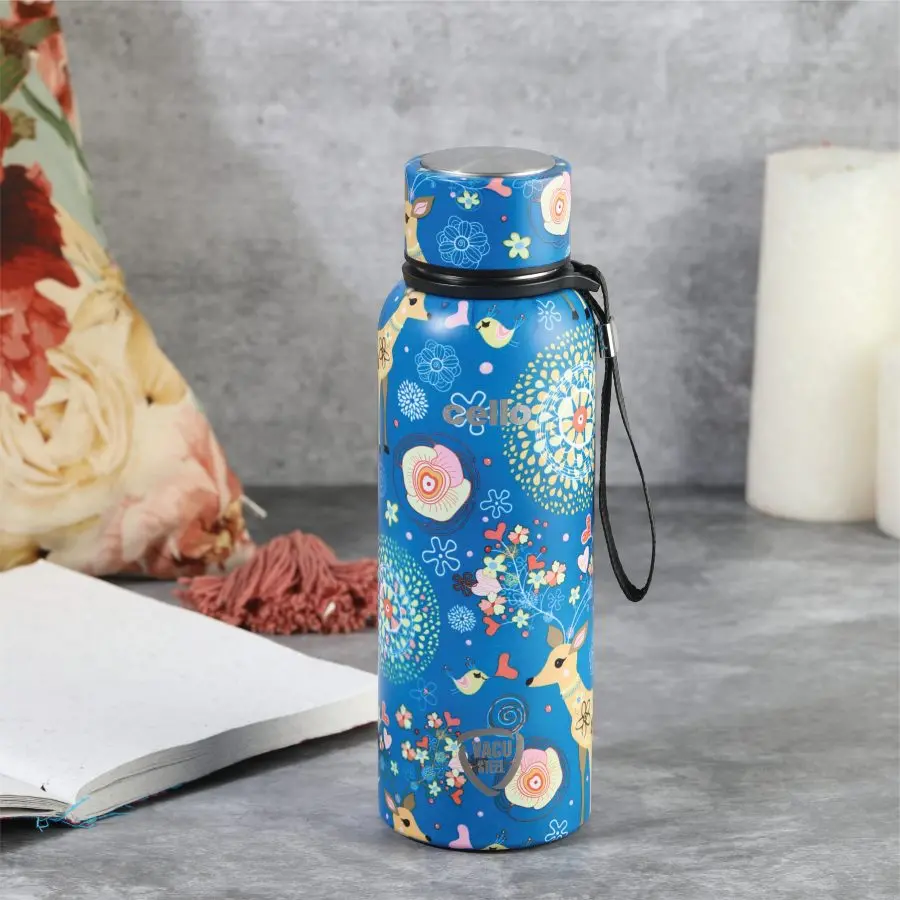 Cello Duro Tuff Steel Series- Duro Deezee Kent Double Walled Stainless Steel Water Bottle With Durable Dtp Coating 1