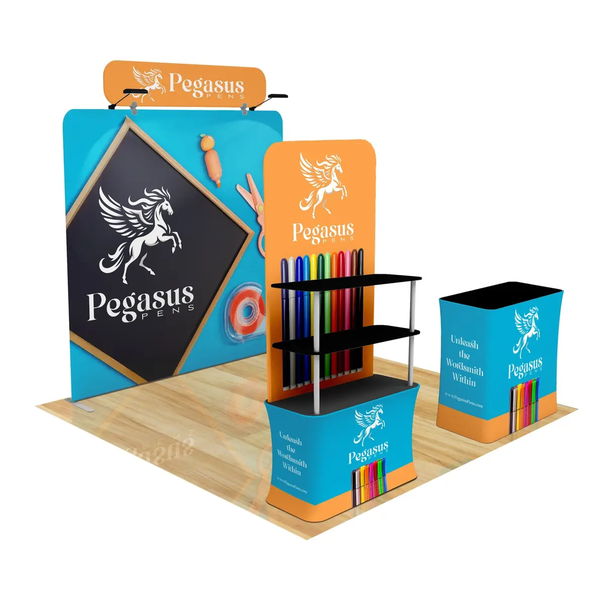 Trade Show Display With Back Wall Shelving 8