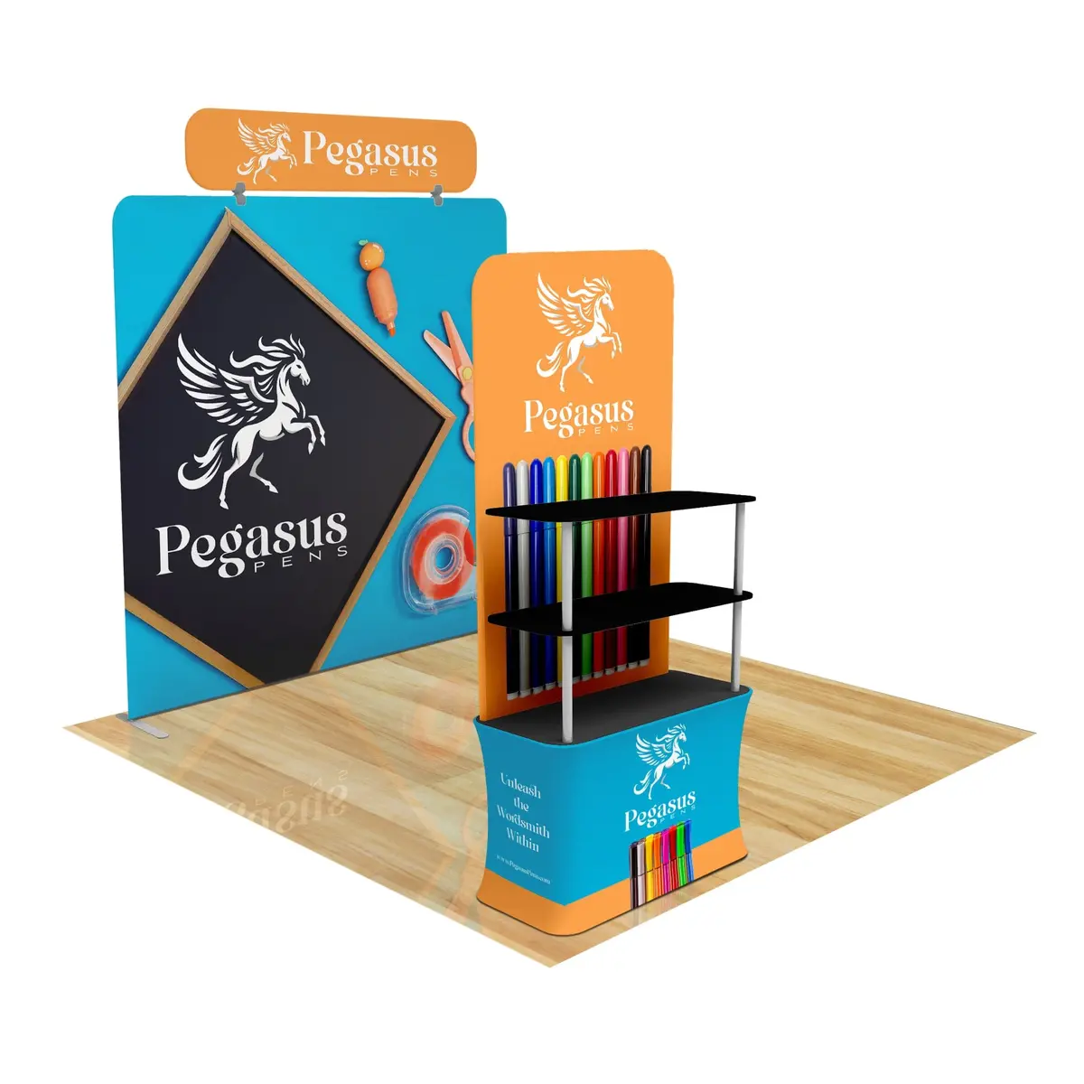 Trade Show Display With Back Wall Shelving 22