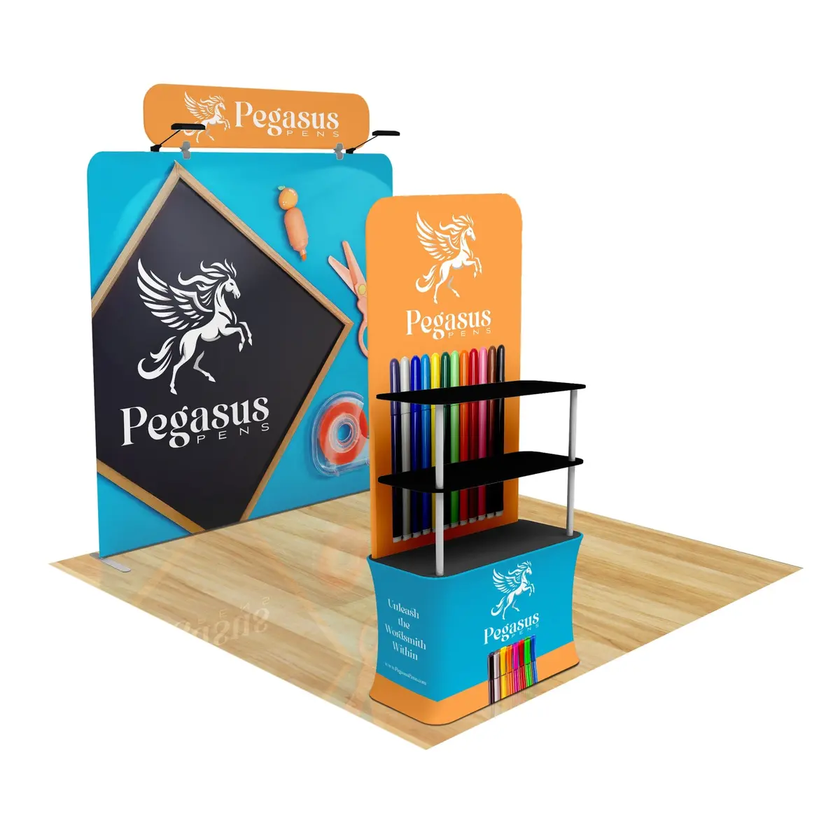 Trade Show Display With Back Wall Shelving 23