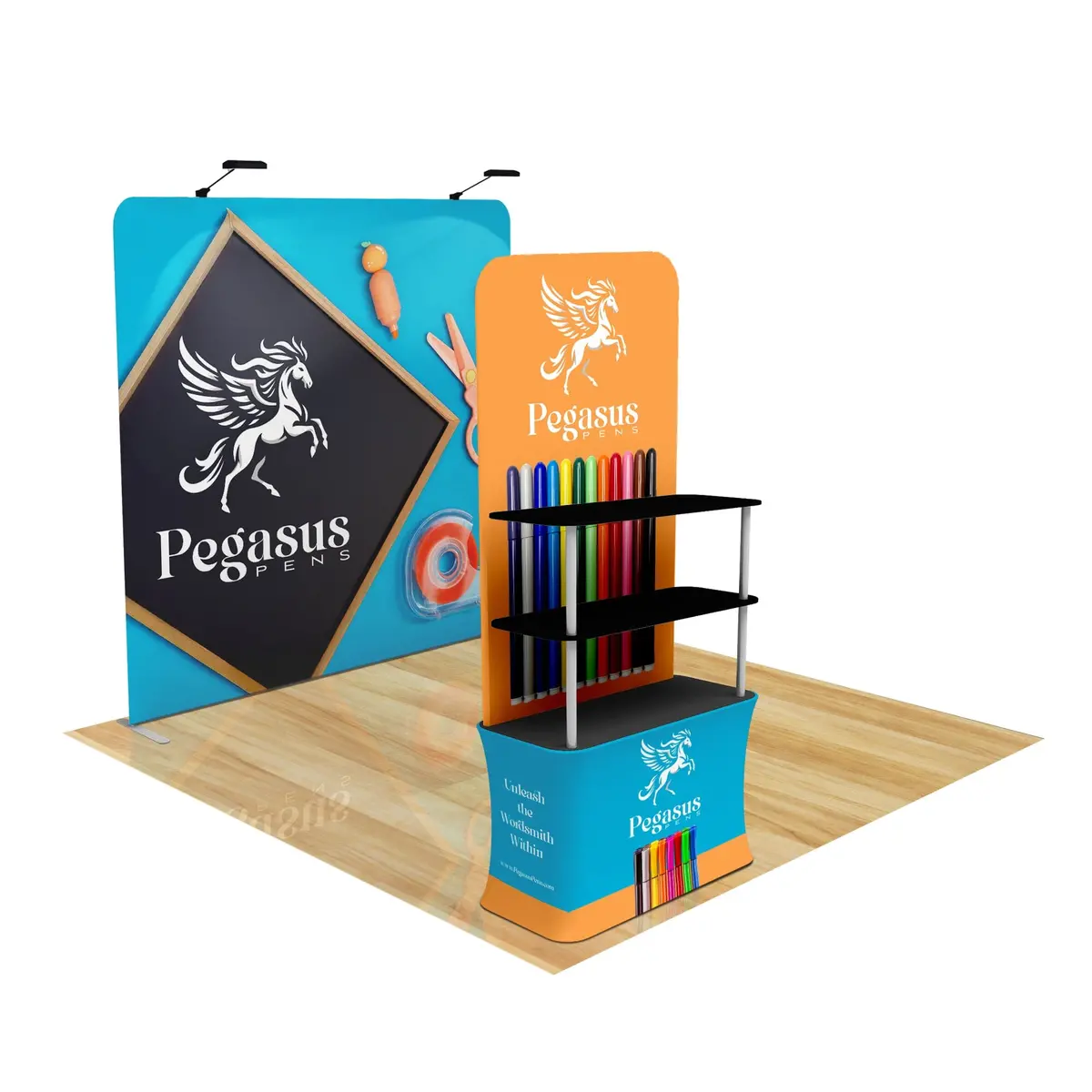 Trade Show Display With Back Wall Shelving 24