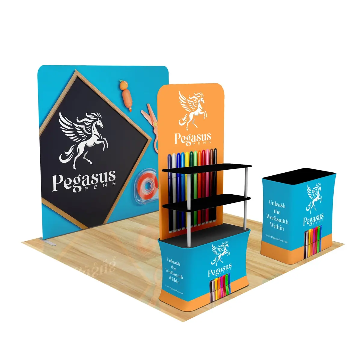 Trade Show Display With Back Wall Shelving 5