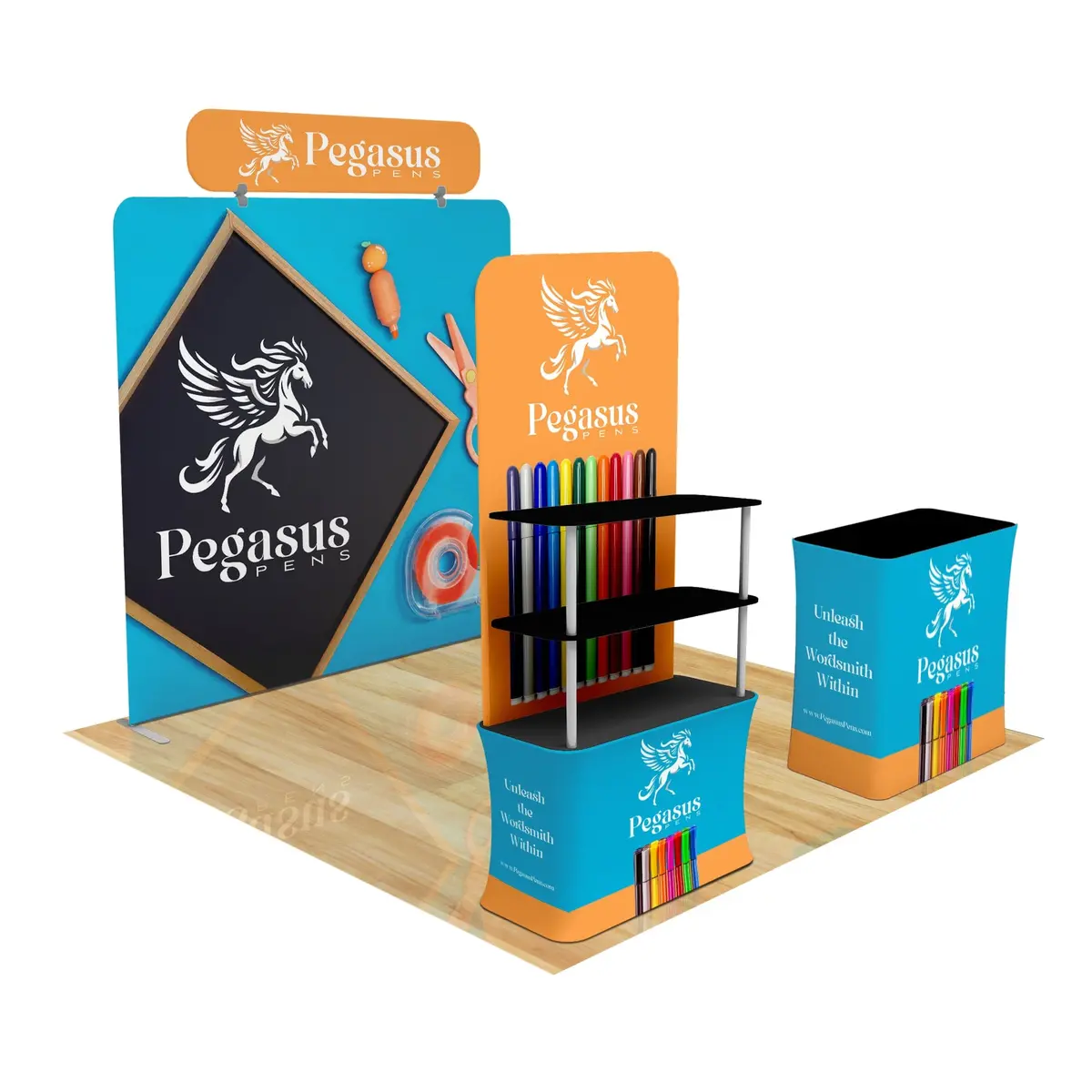 Trade Show Display With Back Wall Shelving 7