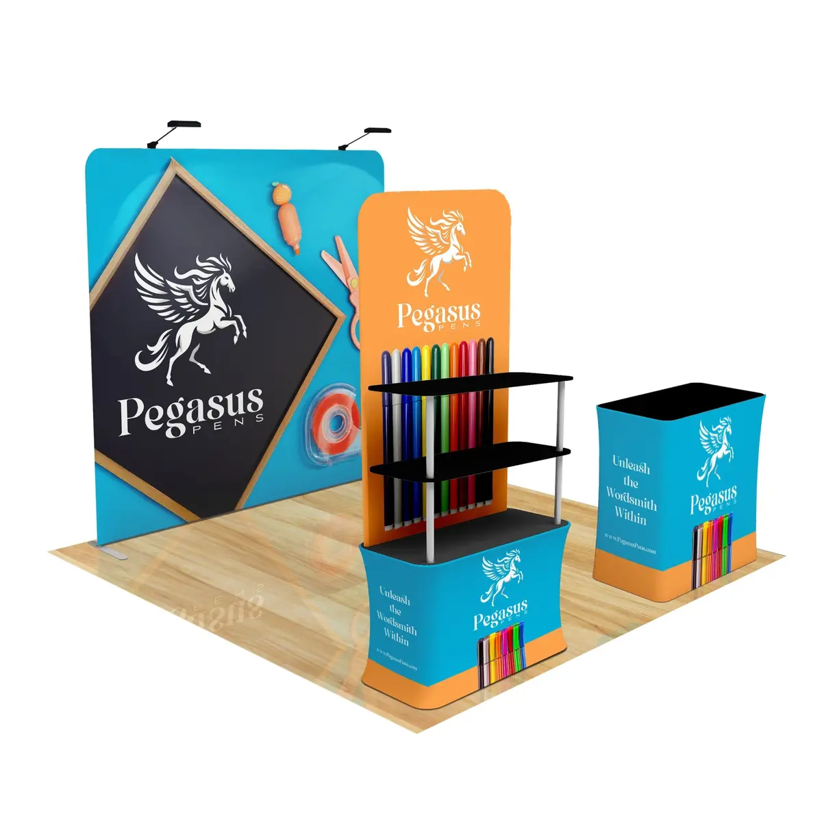 Trade Show Display With Back Wall Shelving 6