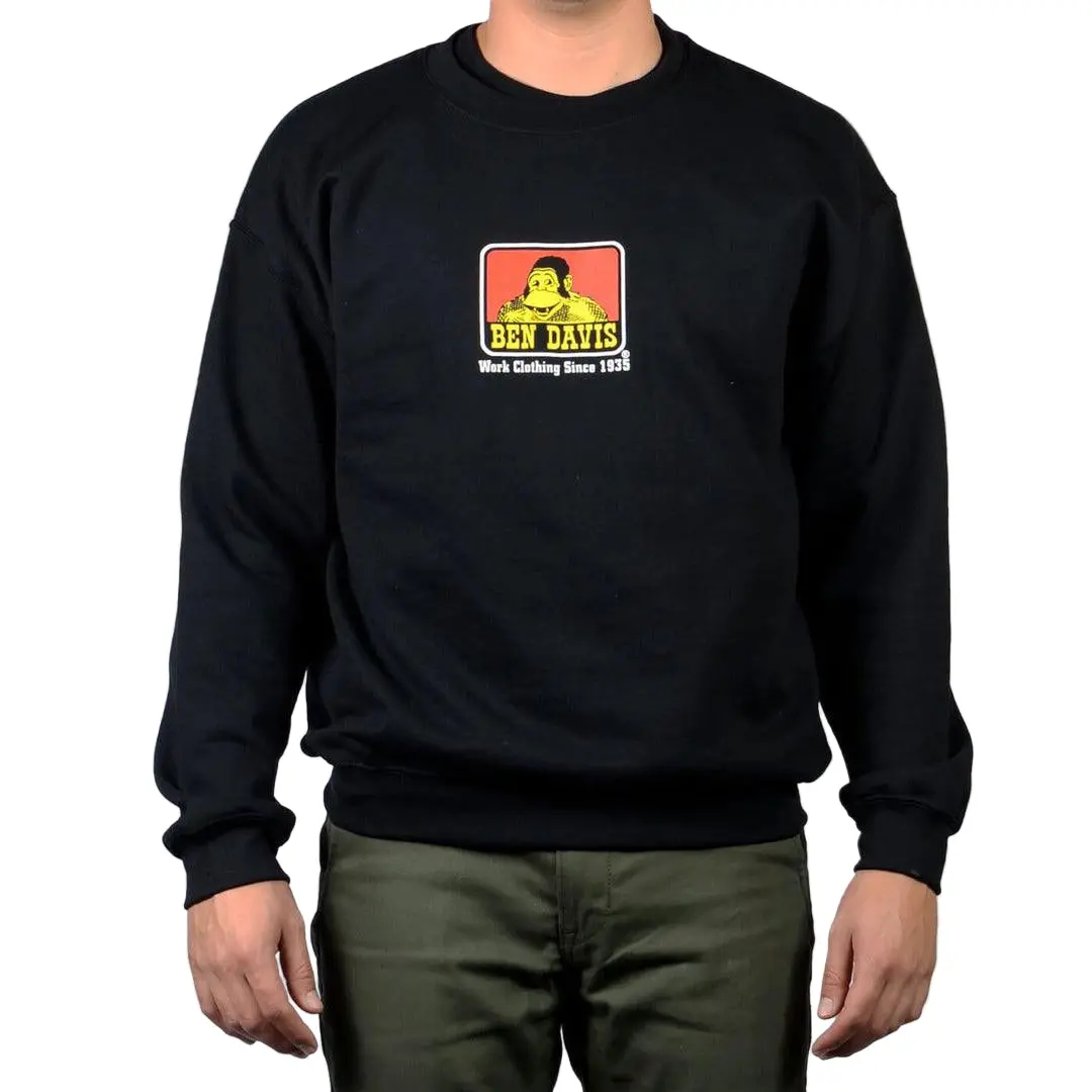 Crew Neck Sweatshirt: Black 1