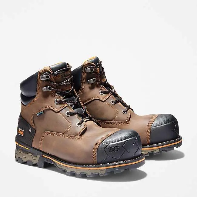 Men's Boondock 6" Composite Toe Waterproof Work Boot - Brown 4