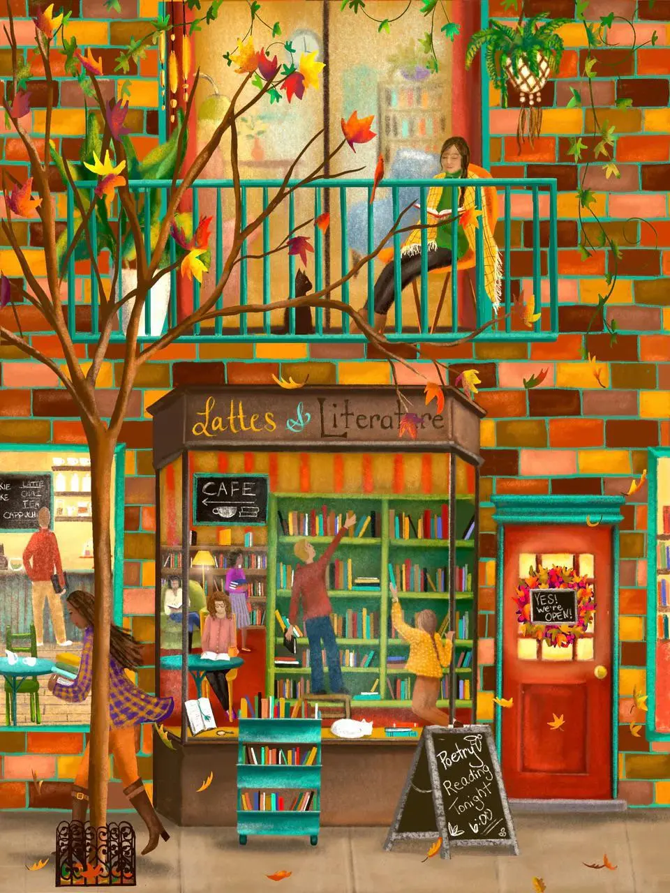 Lattes And Literature Wooden Jigsaw Puzzle 1