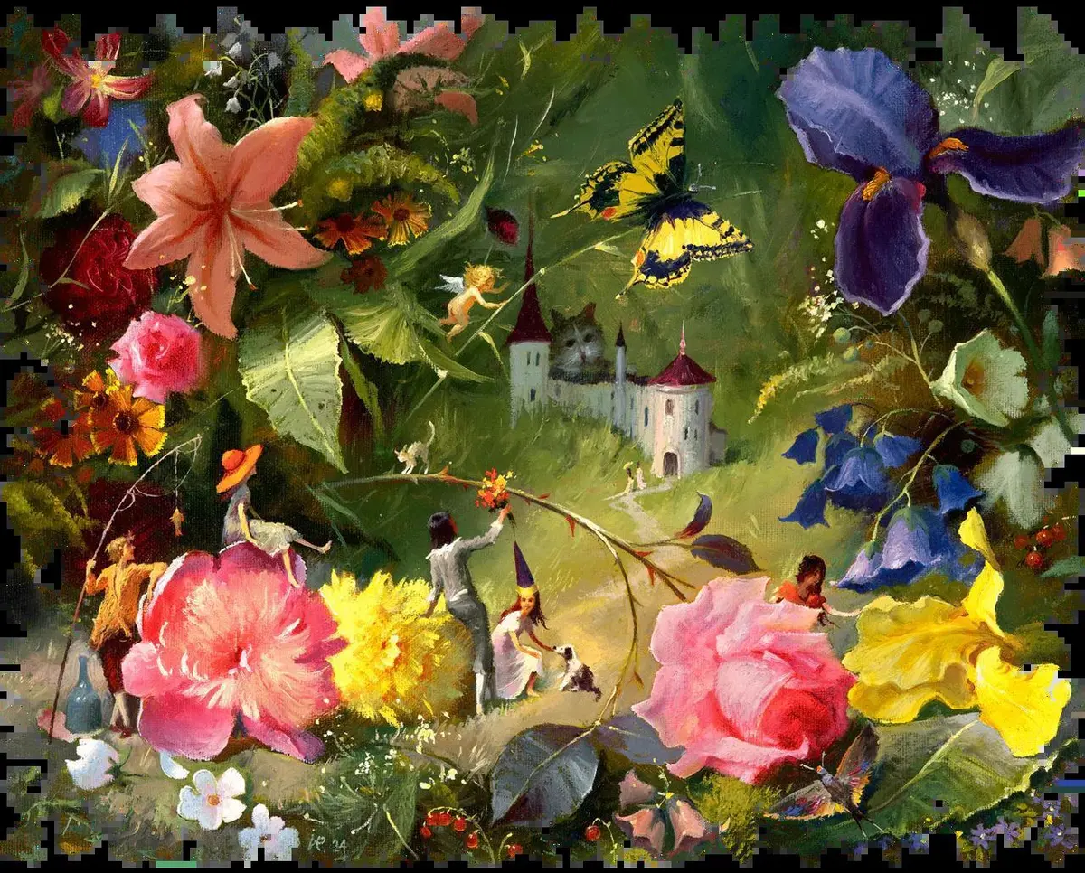 Castle Of The Flowers Wooden Jigsaw Puzzle 1