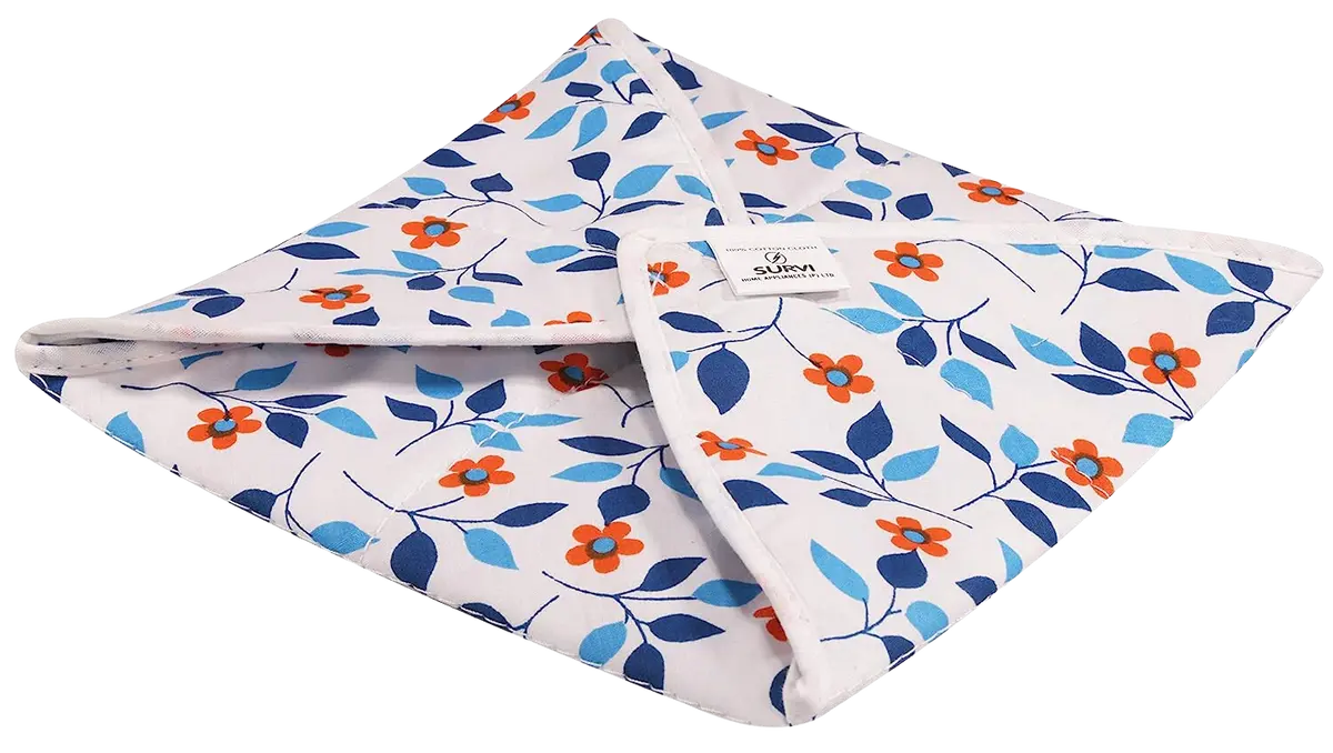 Survi - 100% Pure Cotton Roti Rumal/Roti Cover (Floral) 1
