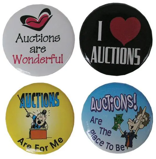 Antique Promotional Buttons - 4 Styles 1