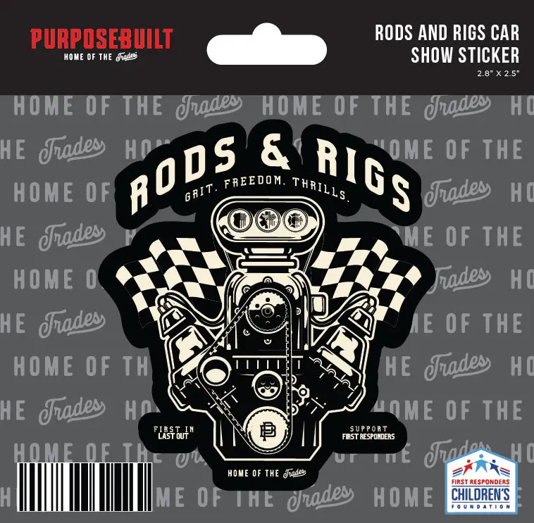 Rods And Rigs Car Show Sticker 2.8In 2