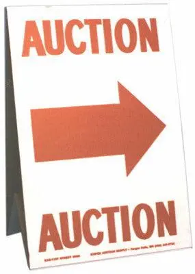 Auction Cardboard Tent Street Signs (5/Pack) 1