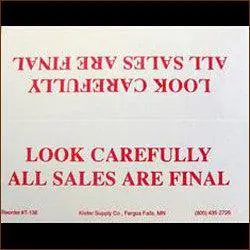 "Auction Staff Will Not Help" - 11" X 17" Laminated Sign 1