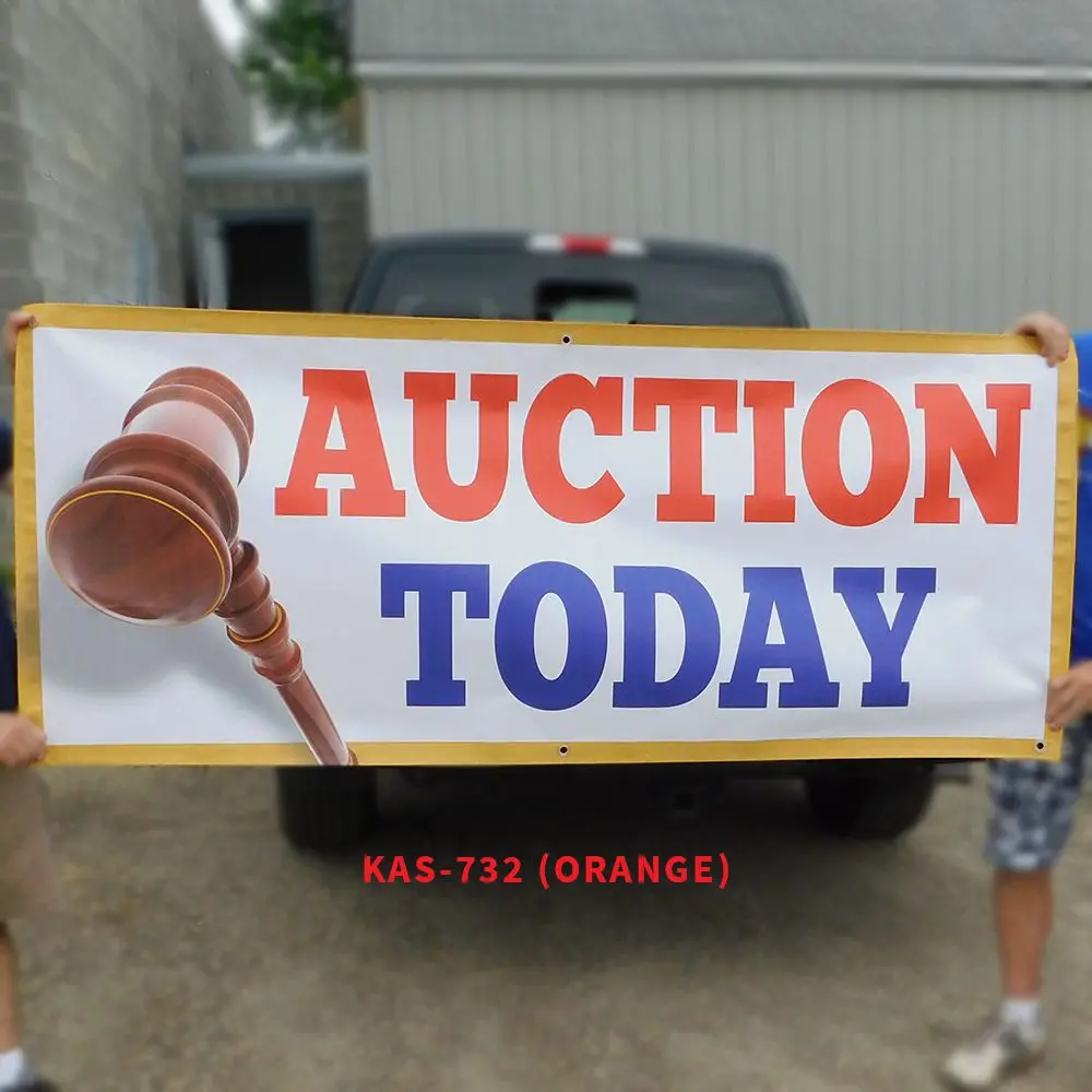 "Auction Today" - 30" X 6' Banner 1