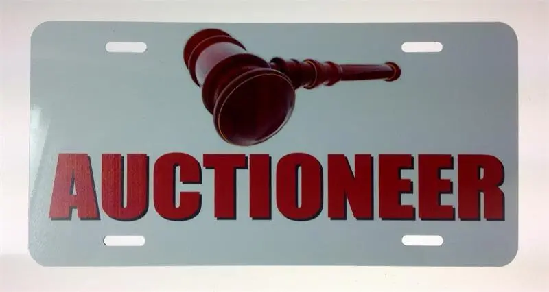 Auctioneer License Plate 1