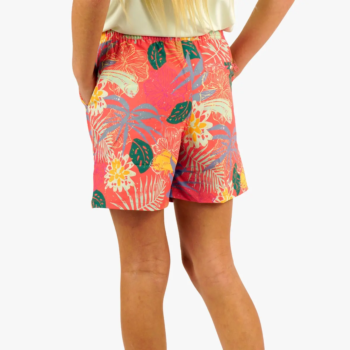 Youth Strike Printed Swim Shorts | Coral 3