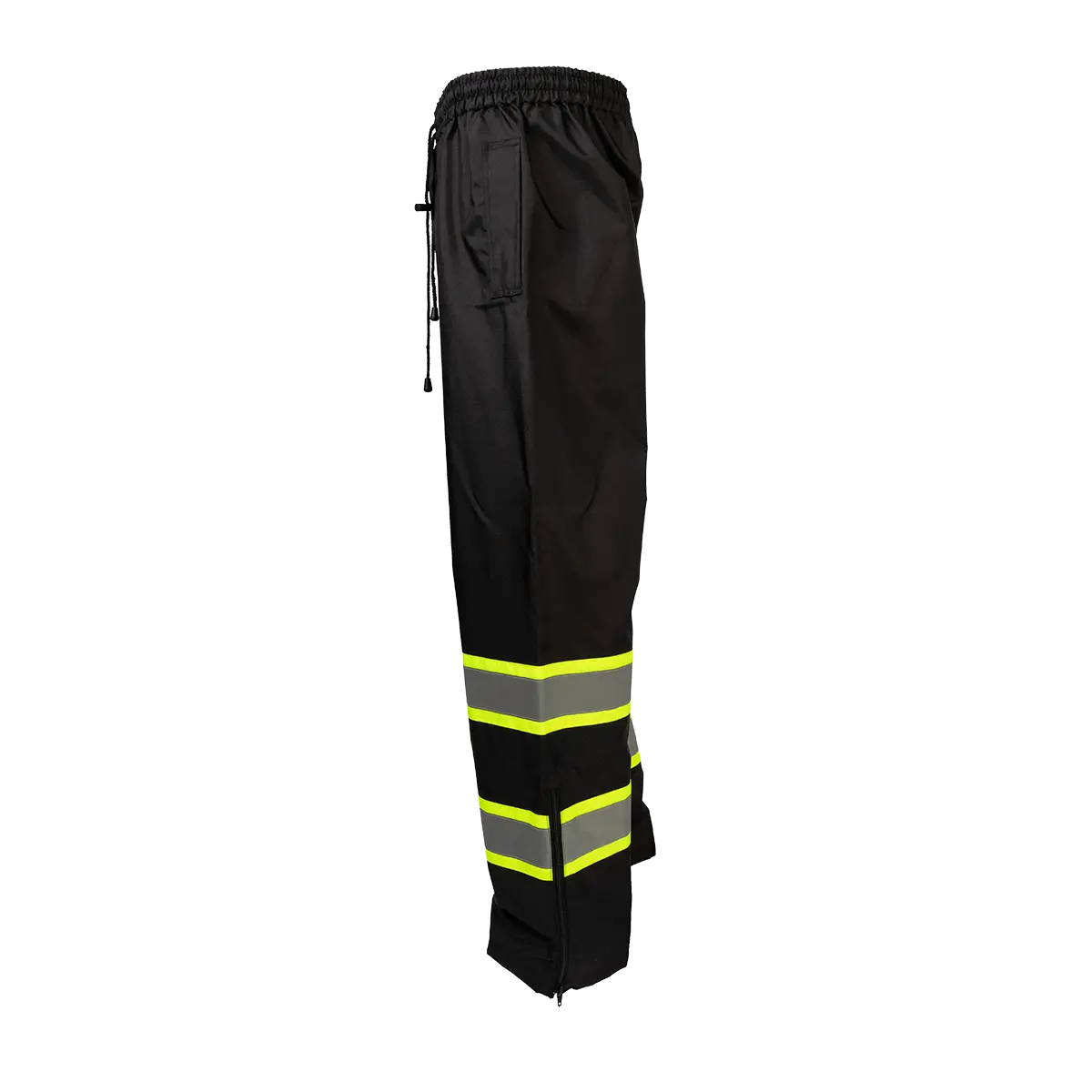 Bkpp-Lg Black/Lime Two Tone Waterproof Draw Strings Rain Pants 4