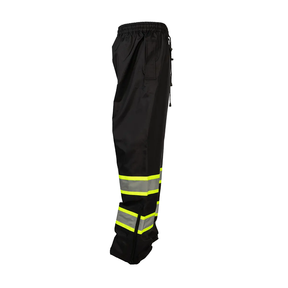 Bkpp-Lg Black/Lime Two Tone Waterproof Draw Strings Rain Pants 3