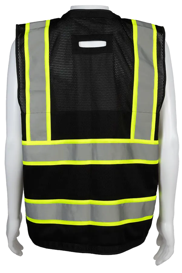 Bkvm-Hdsuv Black Mesh Lime Contrast Two Tone Heavy Duty Surveyors Safety Vest 4
