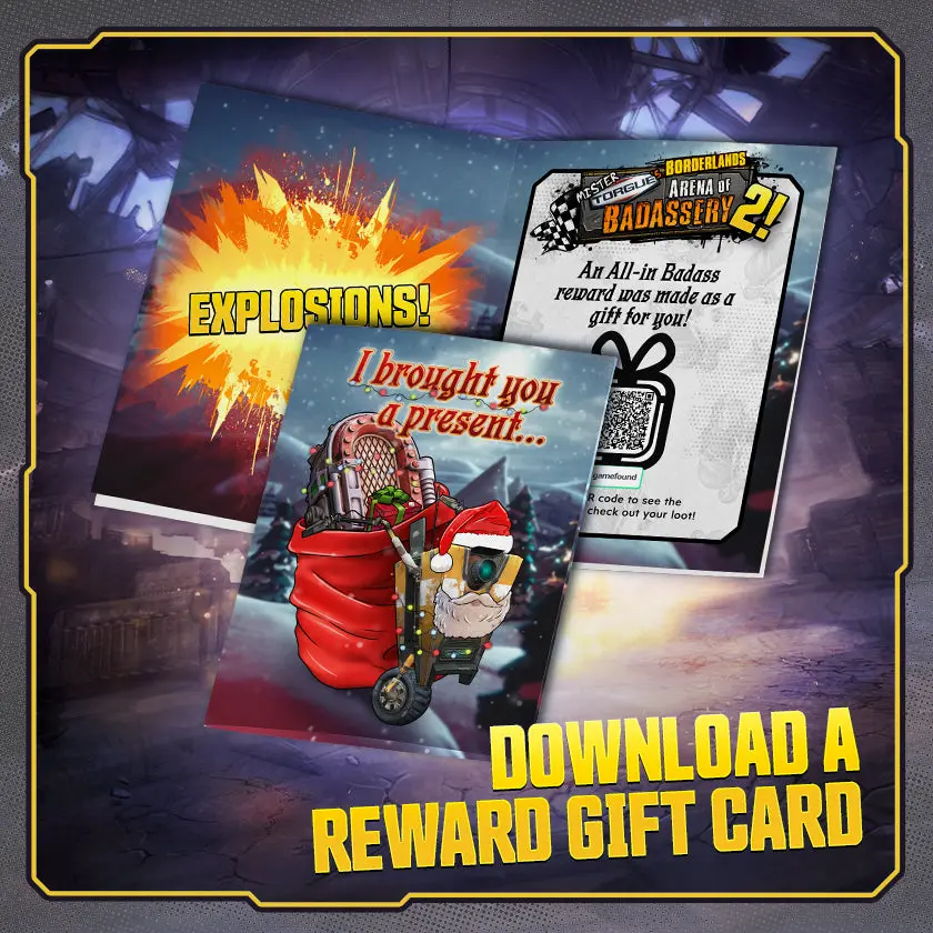 Borderlands 2 Reward Holiday Gift Card Print And Fold Download 1