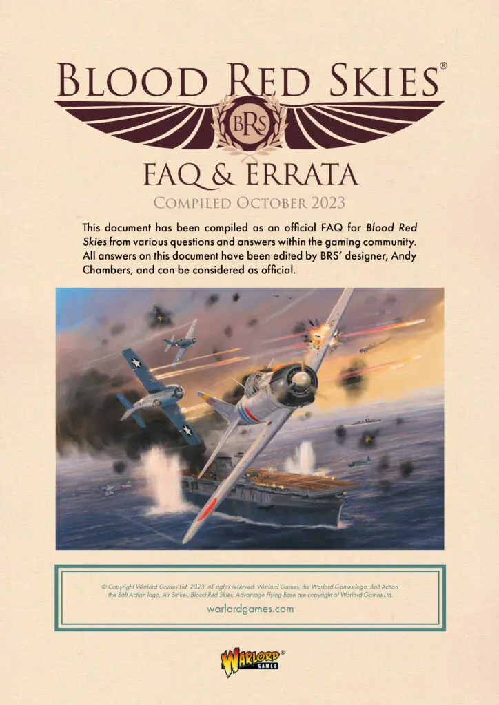 Blood Red Skies Faq & Errata 1