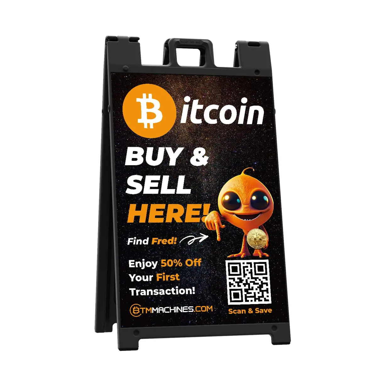 Btm Machine 24X36 Deluxe A-Frame Sign (With Black Plastic) 1