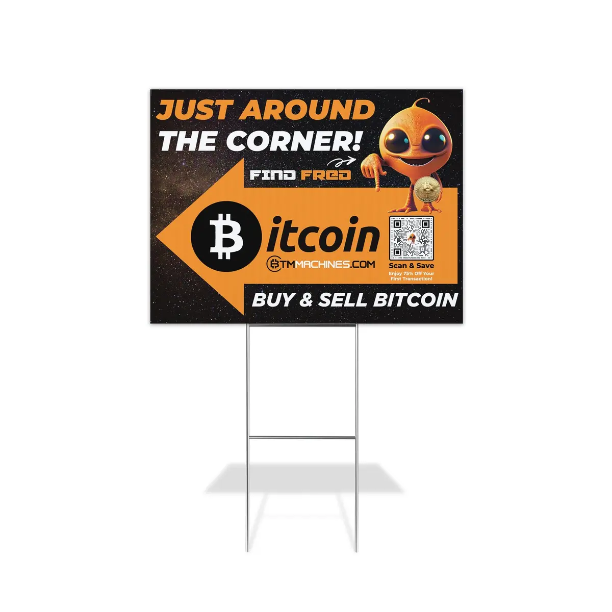 Btm Machine Double Sided Yard Sign W/ H-Stake - 10 Pack 2