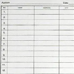 Bidder Registration Forms - (100/Pack) Ledger Size 1