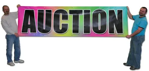 Black On Multi-Color "Auction" Banners (3' By Several Options) 2