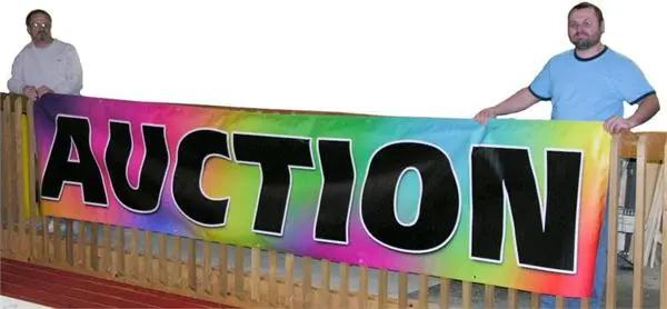 Black On Multi-Color "Auction" Banners (3' By Several Options) 3