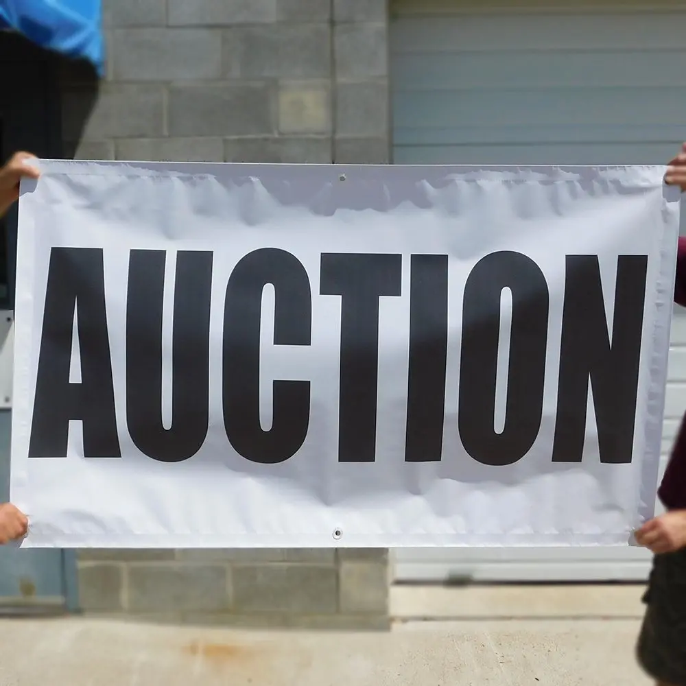 Black On Multi-Color "Auction" Banners (3' By Several Options) 1