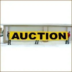 Black and Yellow Auction Banner – 4-Foot Width, Various Sizes Available