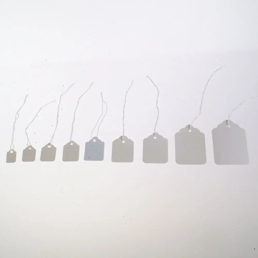 Blank Pre-Strung White Merchandise Tags (400/Box) 1