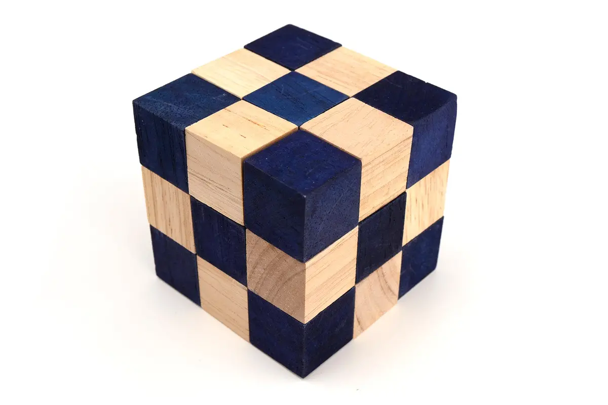 Blue Snake Cube Puzzle 1