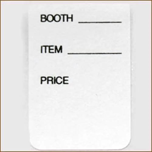 Booth#/Item/Price Labels, 1" X 1-1/2 (300/Pack) 1