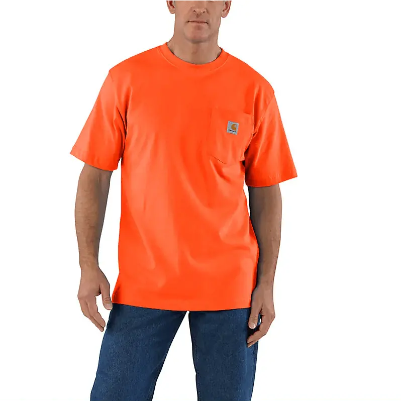 K87 - Loose Fit Heavyweight Pocket Tee, Bright Orange 2
